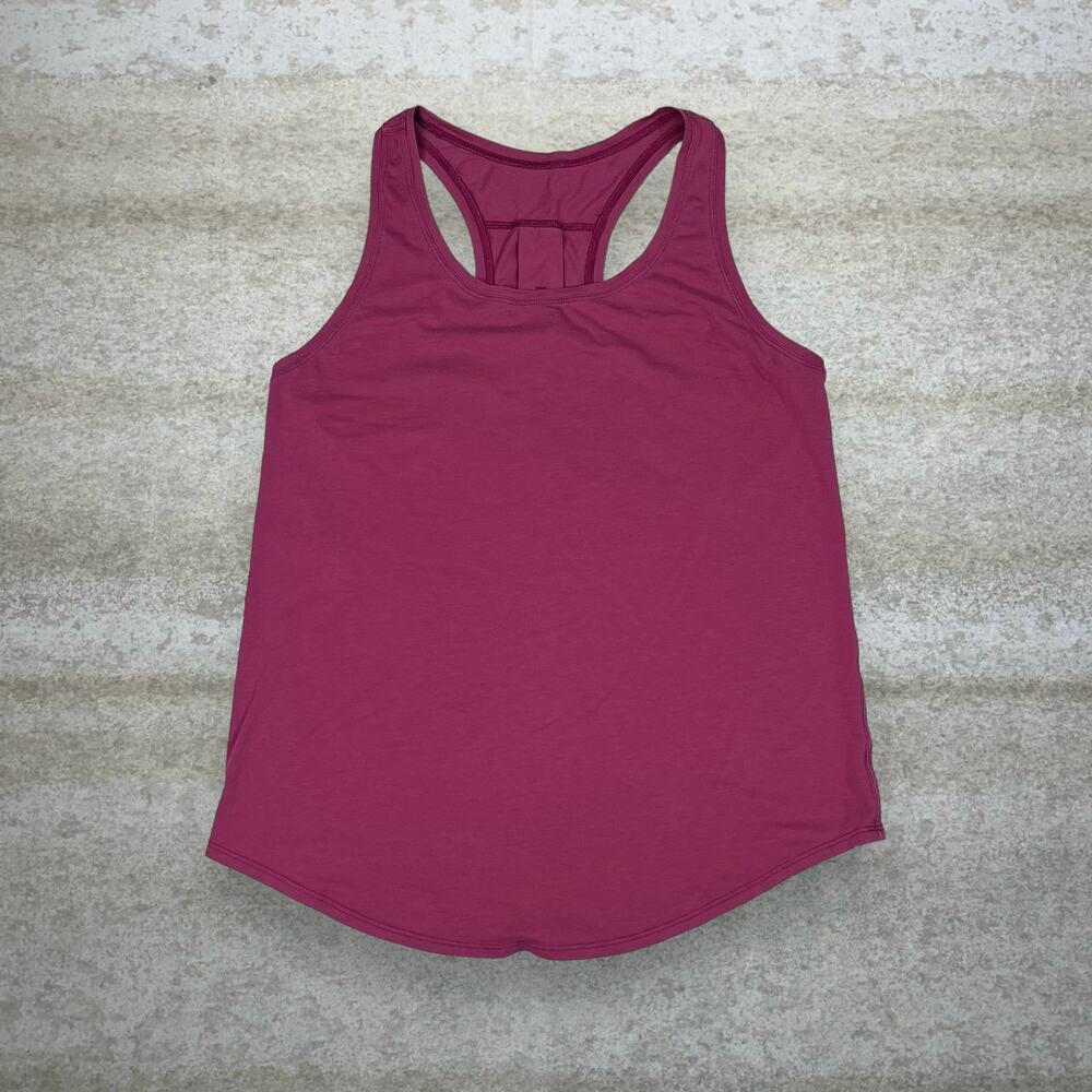 Vintage Y2K Lululemon Racerback Tank Top Size 8 Raspberry Red Subtle Logo